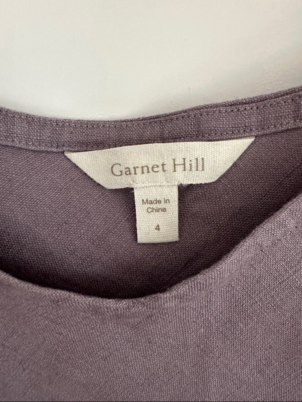Garnet Hill Linen Lavender-Mauve Slip Midi Dress, purple linen summer dress - Picture 4 of 14
